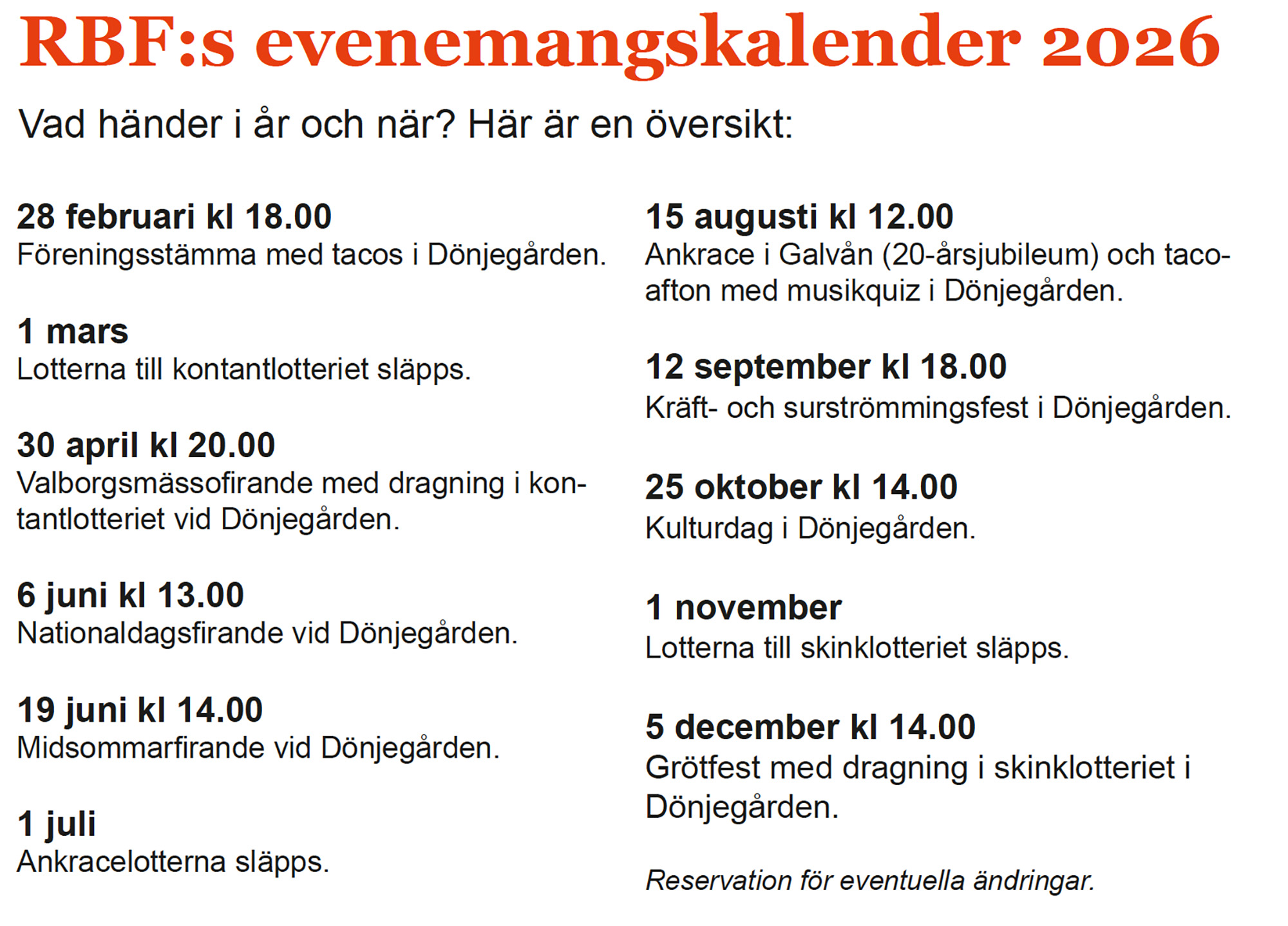 Röste.nu – Bygdens Nytt nr 1 2026 – Information – RBFs evenemangskalender 2026