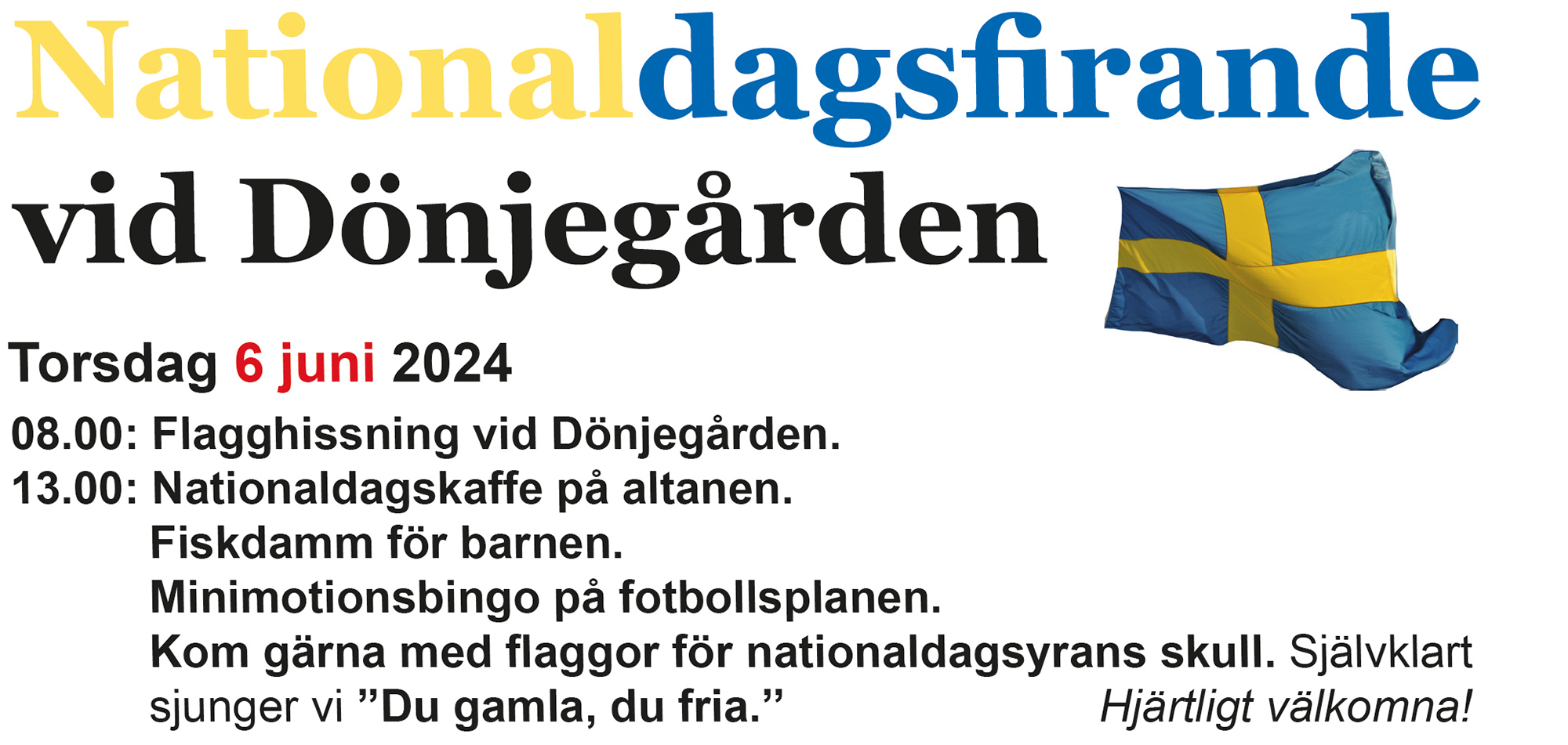Röste.nu – Bygdens Nytt nr 2 2024 – Det händer i Röste – Annons för nationaldagsfirande vid Dönjegården 2024