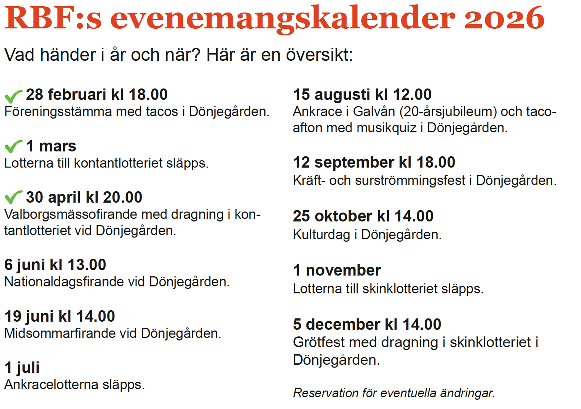 Röste.nu – Bygdens Nytt nr 2 2026 – Information – RBFs evenemangskalender 2026
