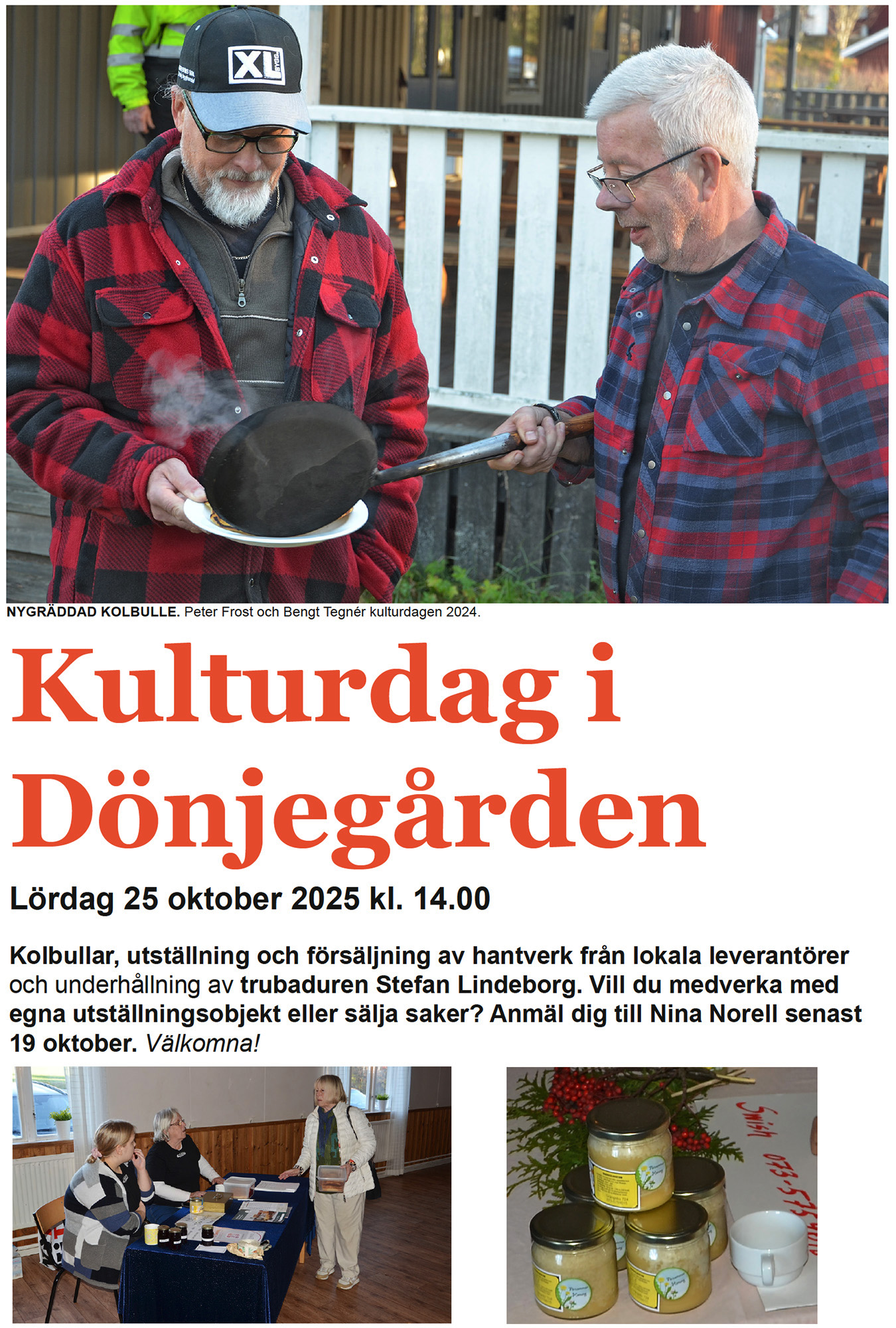 Röste.nu – Bygdens Nytt nr 2 2025 – Det händer i Röste – Annons för kulturdag i Dönjegården