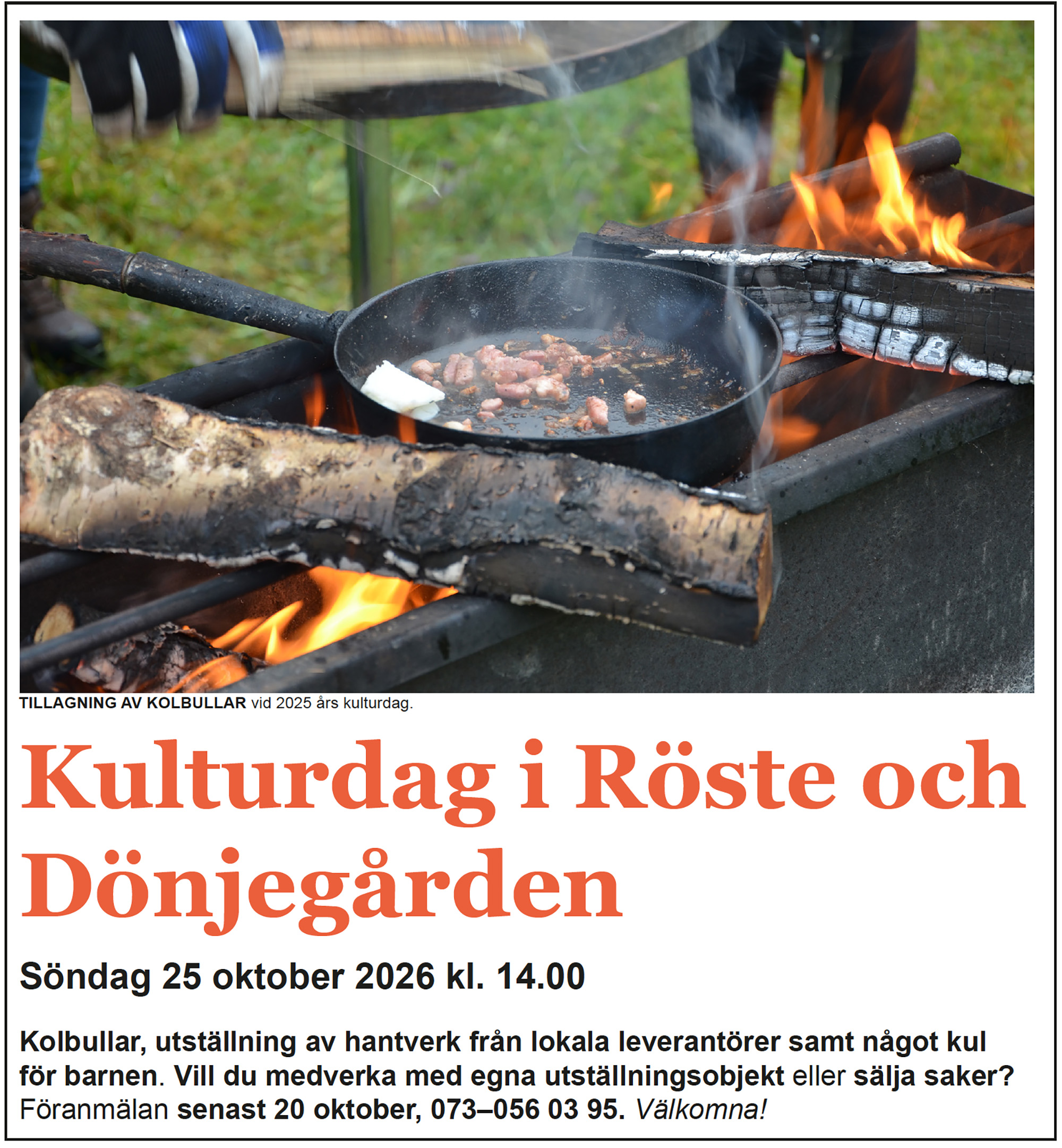 Röste.nu – Bygdens Nytt nr 3 2026 – Det händer i Röste – Annons för kulturdag i Dönjegården